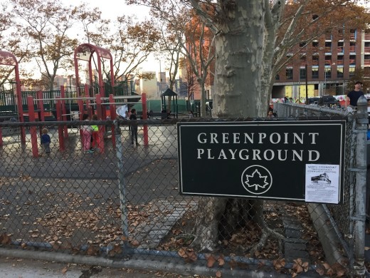 A playground sits across the street on the eastern side of the NuHart site (Photo: Nicole Disser)