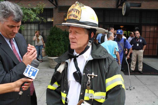Division One Deputy Chief Jim Hodgens outside Bowery Hotel (Photo: Natalie Rinn) 