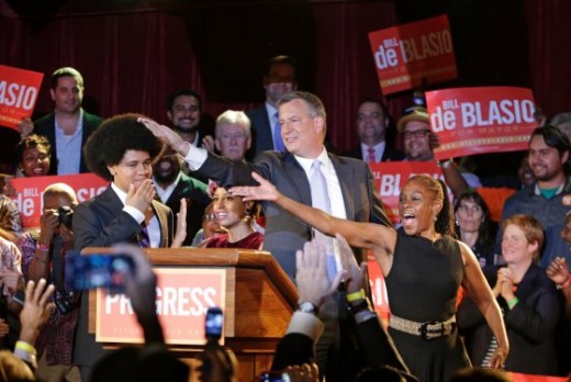 De Blasio and fam. 