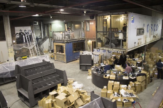 The warehouse space.