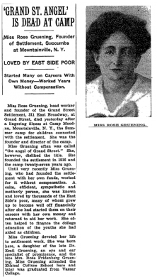 Gruening sought funds for Camp Moodna (New York Times 1926).