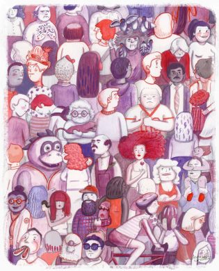 (illustration by Annelise Capossela, courtesy of David Ostow)