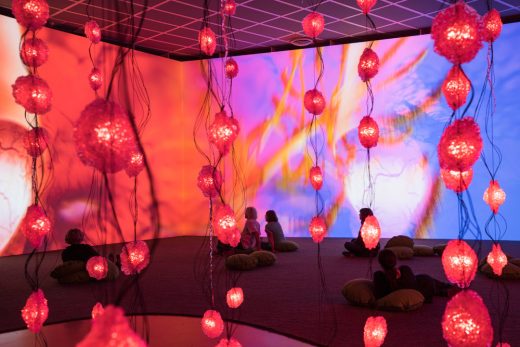 Pipilotti Rist, Pixelwald (Pixel Forest), 2016. Installation view: “Pipilotti Rist: Dein Speichel ist mein Taucheranzug im Ozean des Schmerzes” [Your Saliva is my Diving Suit in the Ocean of Pain], Kunsthaus Zürich, Switzerland, 2016. Courtesy the artist, Hauser & Wirth, and Luhring Augustine. Photo: Lena Huber