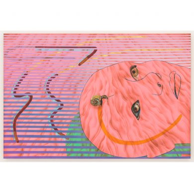 Shawn Powell, Slow Dissolve, 2016, Acrylic on Canvas, 33 x 22 Inches. (image via 106 Green)